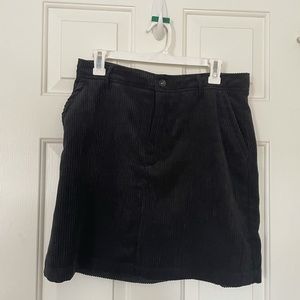 Cord black mini skirt